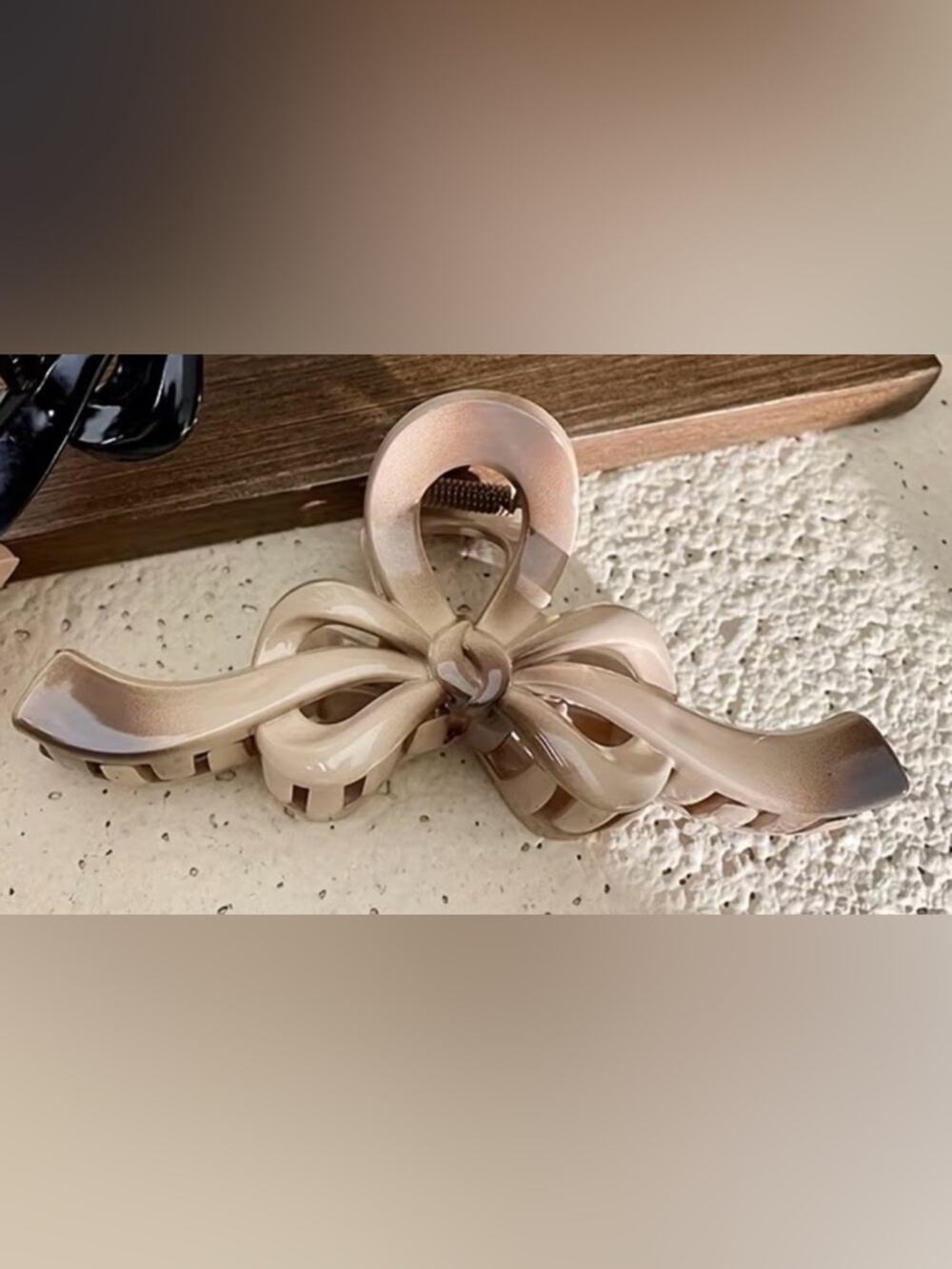 Taupe Bow Hair Clip